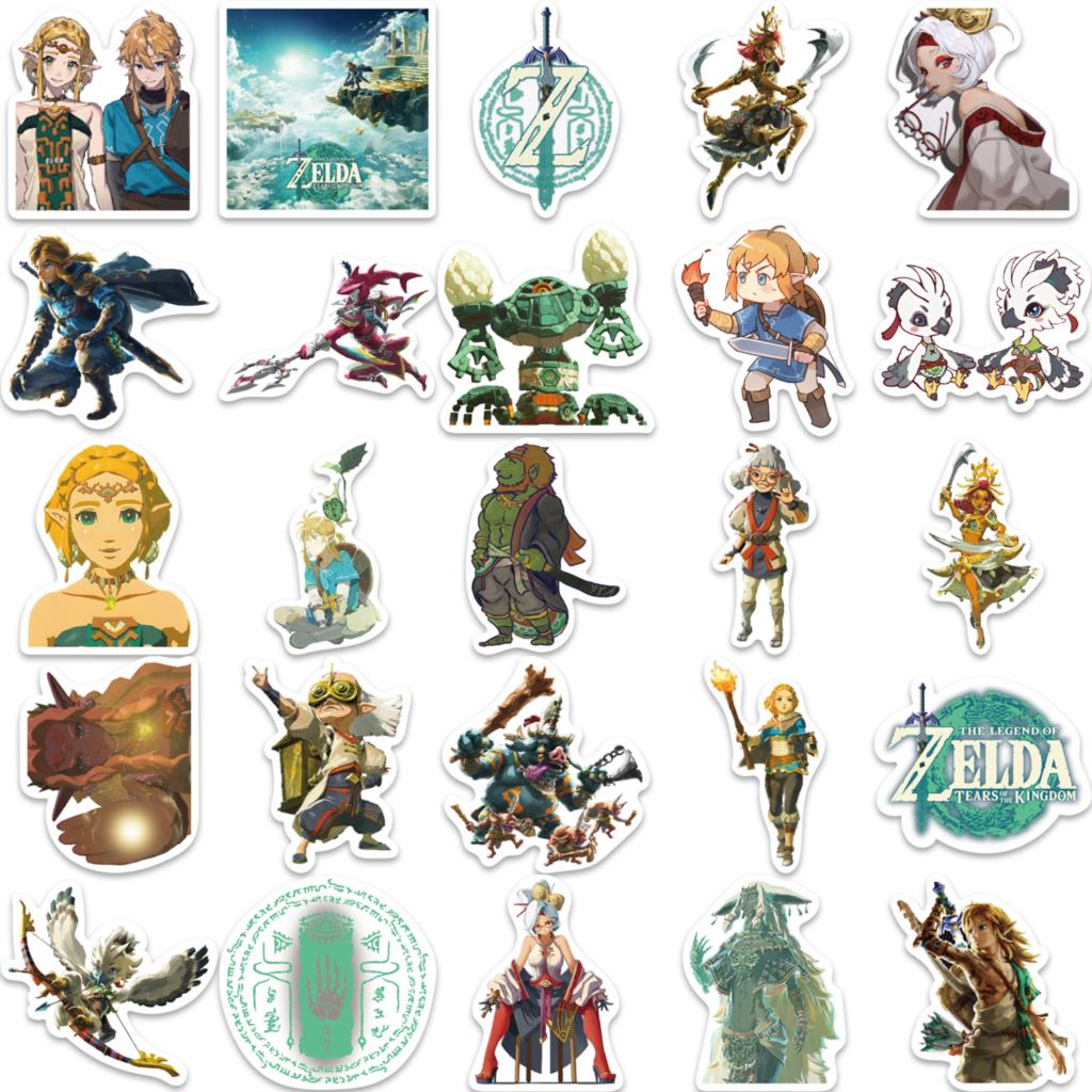 10 50pcs Stickers The Legend of Zelda Tears of the Kingdom Graffiti Skateboard Waterproof Luggage DIY 3 - Zelda Plush