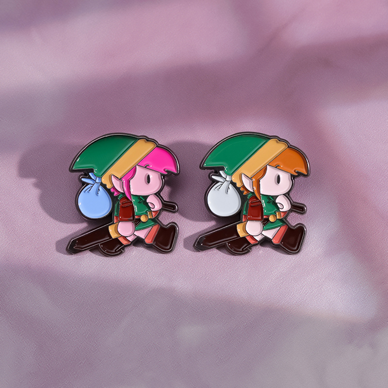 Adventure Games Character Enamel Pins Anime Shield Cartoon Brooches Lapel Badge Jewelry Pin for Backpack Clothes 3 - Zelda Plush