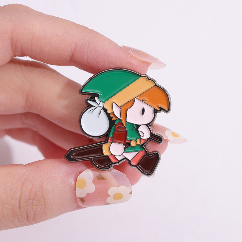 Adventure Games Character Enamel Pins Anime Shield Cartoon Brooches Lapel Badge Jewelry Pin for Backpack Clothes 4 - Zelda Plush