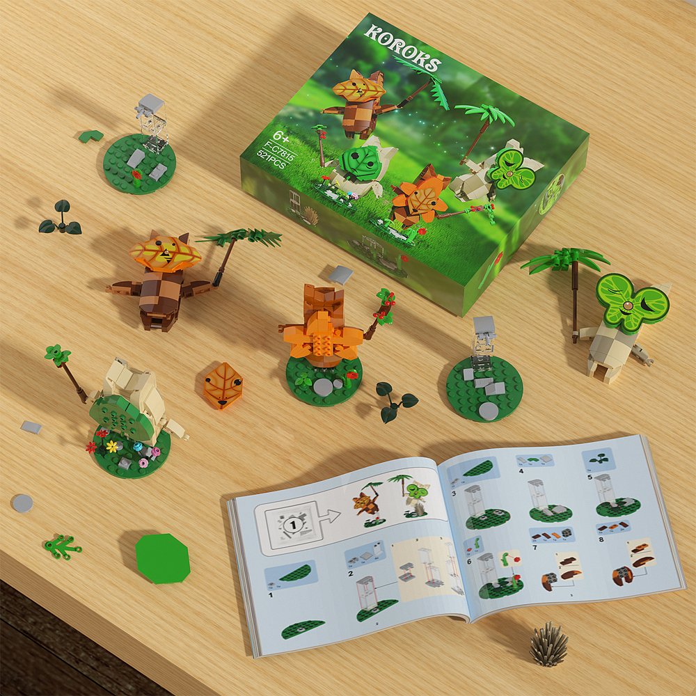 BuildMoc BOTW Korok Yahaha Building Blocks Set Cute Game Merch Action Character Bricks Toys For Children 2 - Zelda Plush