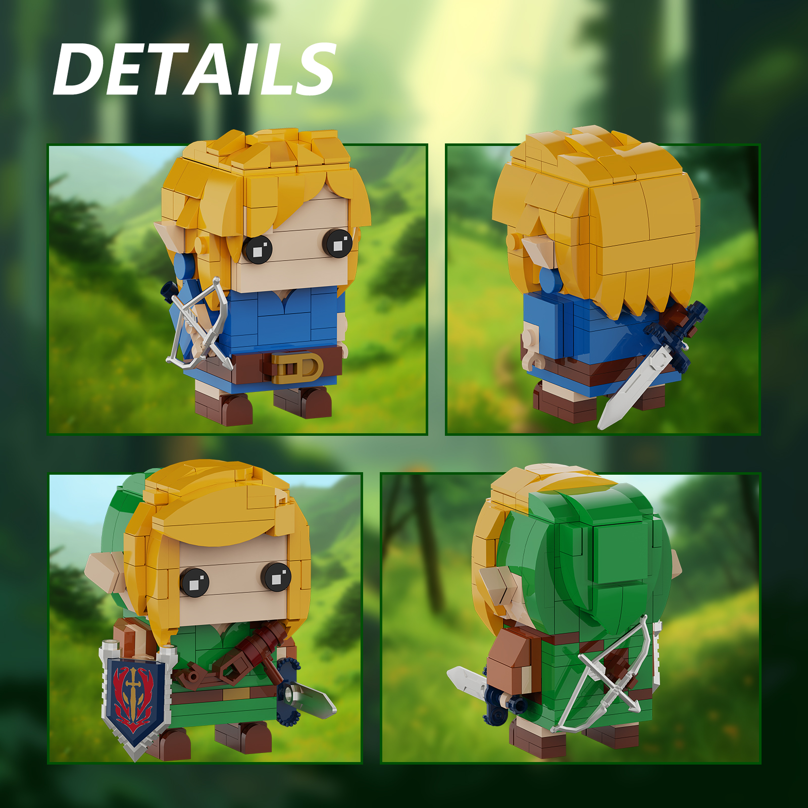 BuildMoc Breath Of The Wild Brickheadz Link Building Block Set For Zeldaed Character Collection Toys For 4 - Zelda Plush