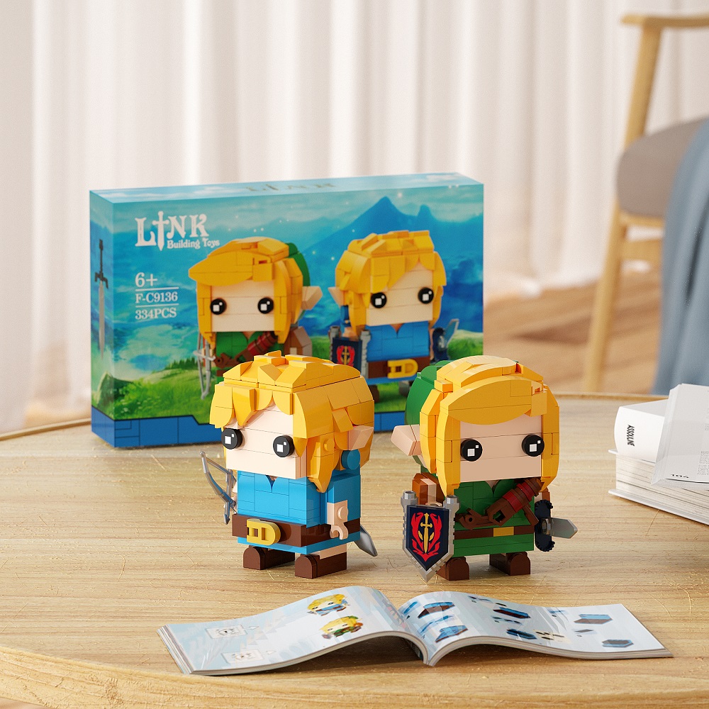 BuildMoc Breath Of The Wild Brickheadz Link Building Block Set For Zeldaed Character Collection Toys For 5 - Zelda Plush