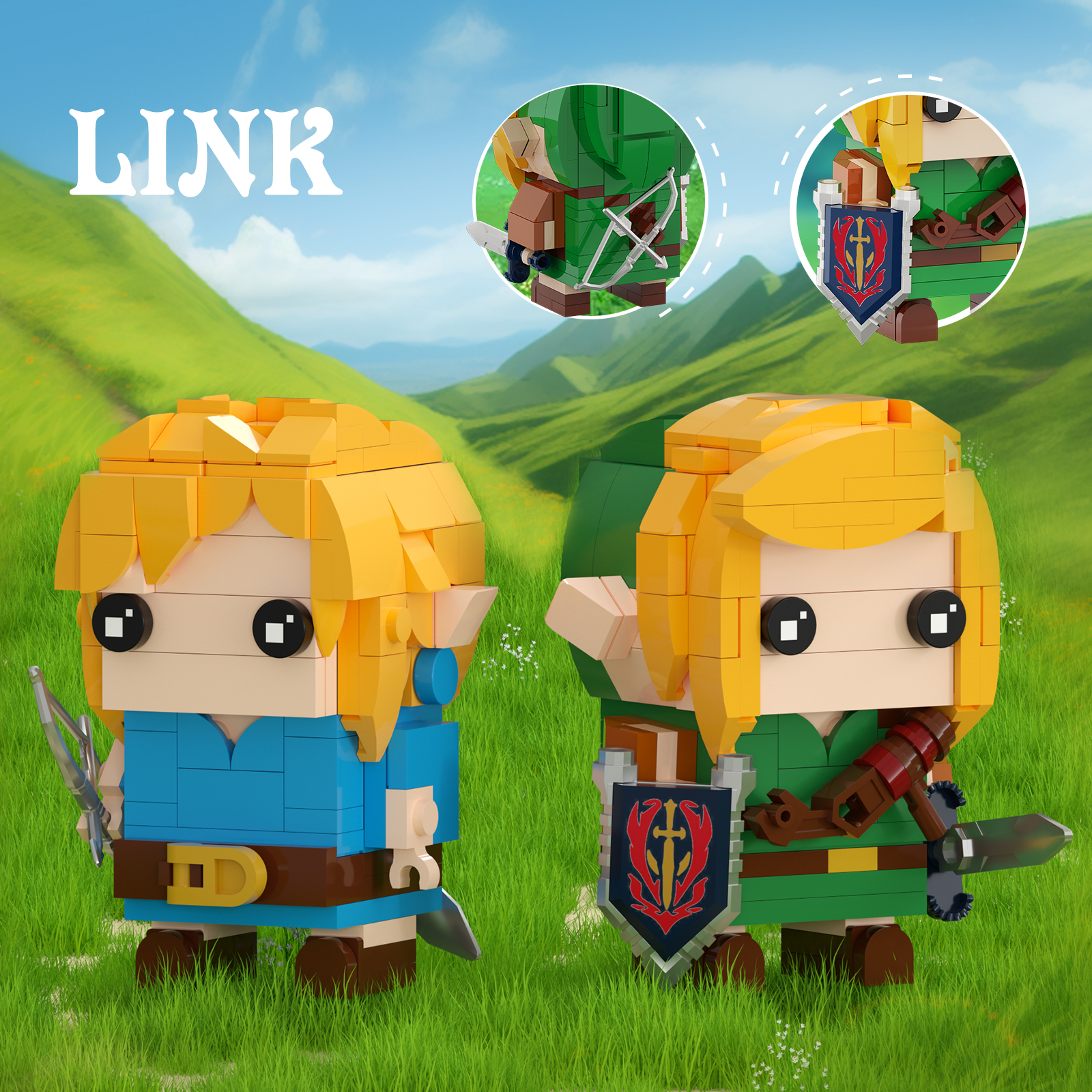 BuildMoc Breath Of The Wild Brickheadz Link Building Block Set For Zeldaed Character Collection Toys For - Zelda Plush