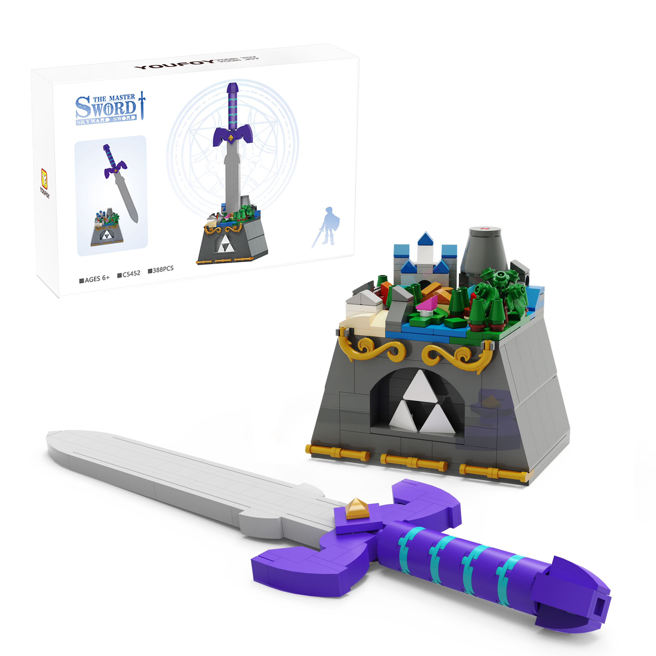 BuildMoc Breath Of The Wild The Master Sword Building Blocks Set For Zeldaed Hyrule Castle BOTW 1 - Zelda Plush