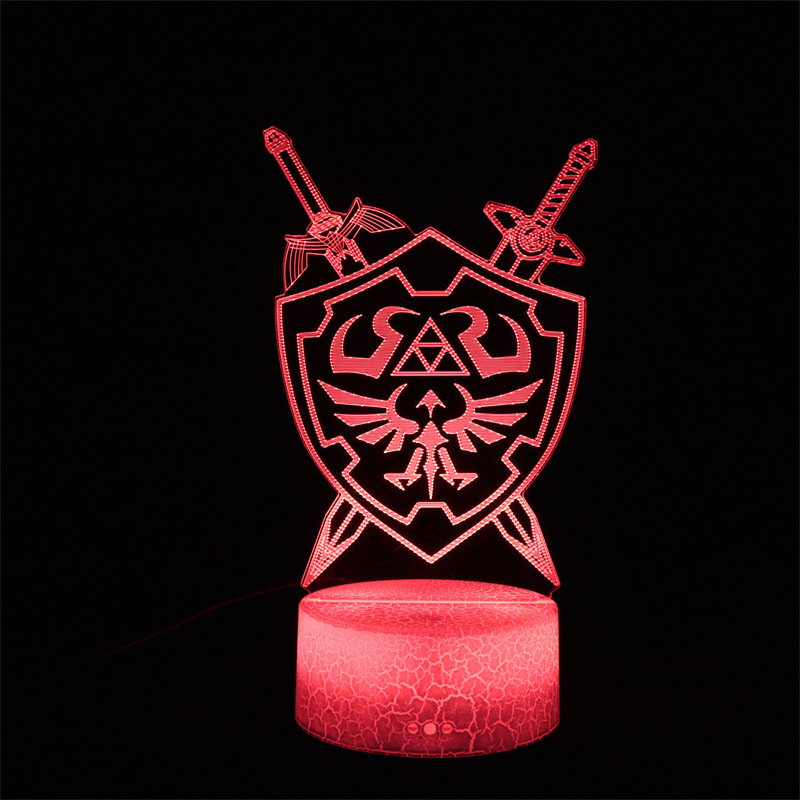 Cartoon Zelda Night Lights 3D Led Anime Lamp Link Breath of the Wild Lighting Bedroom Decoration 2 - Zelda Plush