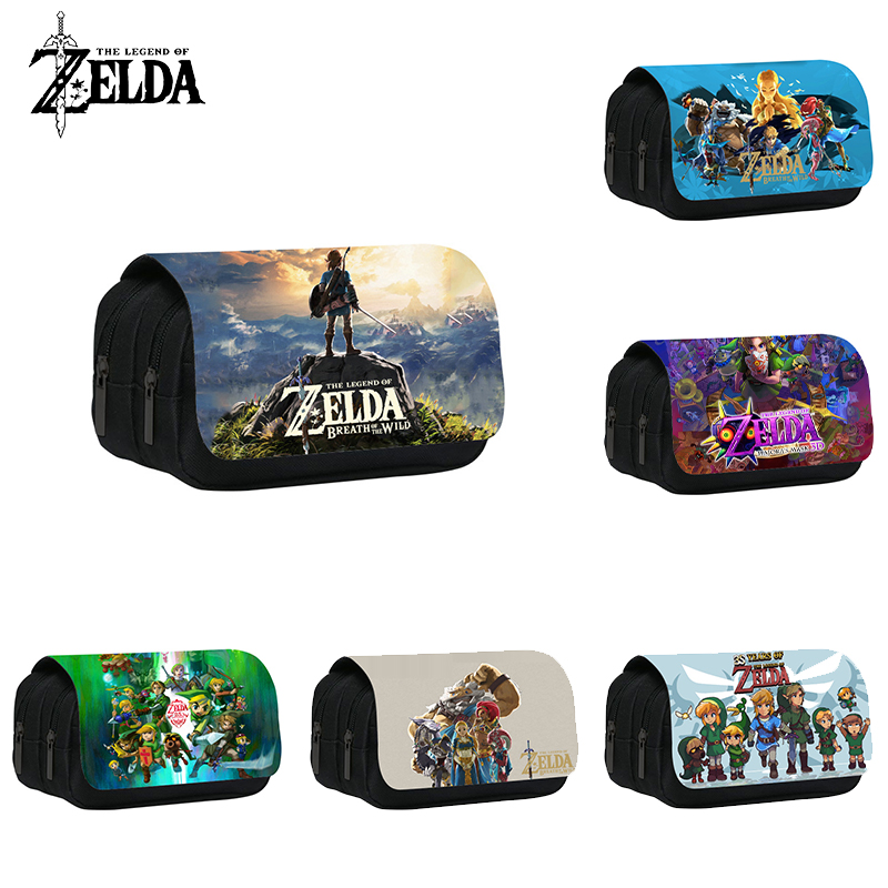 Game The Legend of Zelda Double Layer Pencil Cases Cosplay Anime Pen Bags Kawaii Students Pencil - Zelda Plush