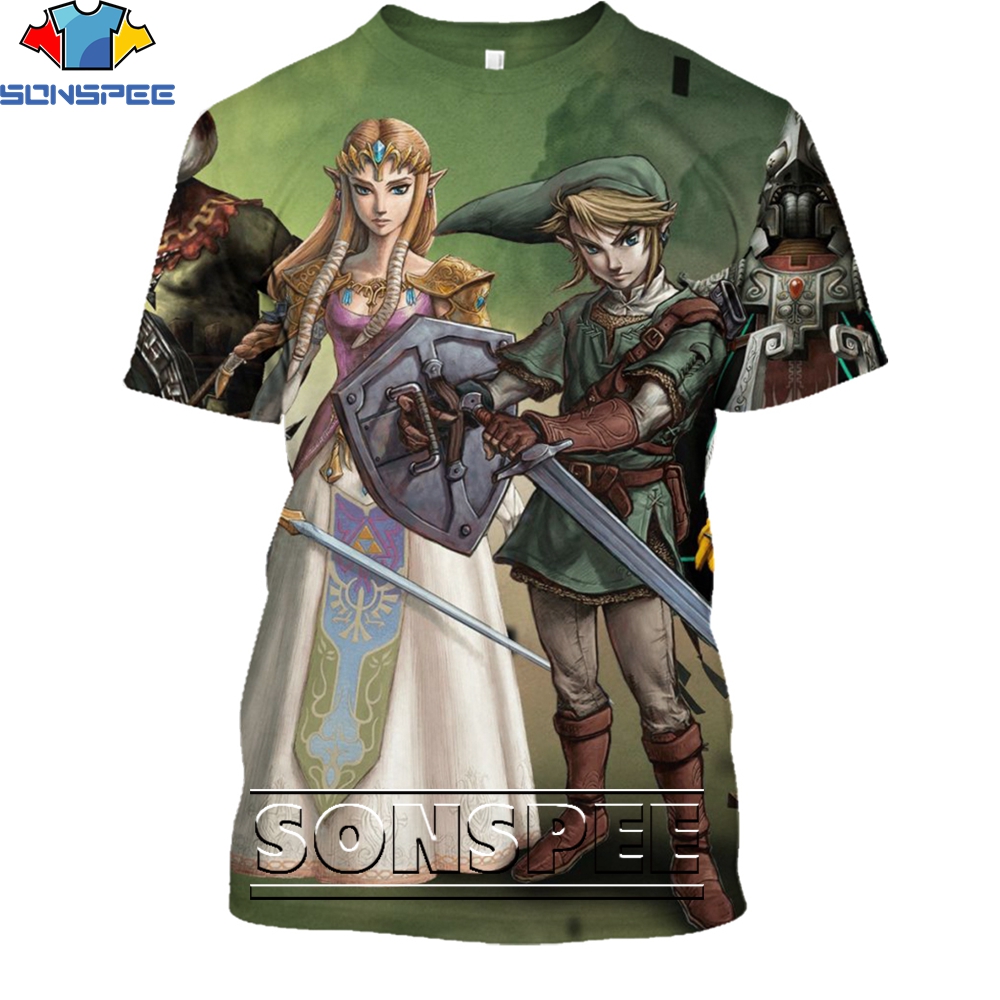 SONSPEE 3D DR Zelda Game Fashion Casual Loose Original Collar T shirt Men and Women Popular 3 - Zelda Plush