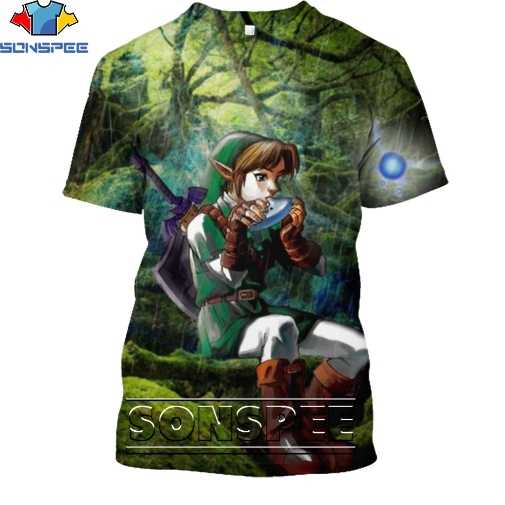 SONSPEE 3D DR Zelda Game Fashion Casual Loose Original Collar T shirt Men and Women Popular 4 - Zelda Plush