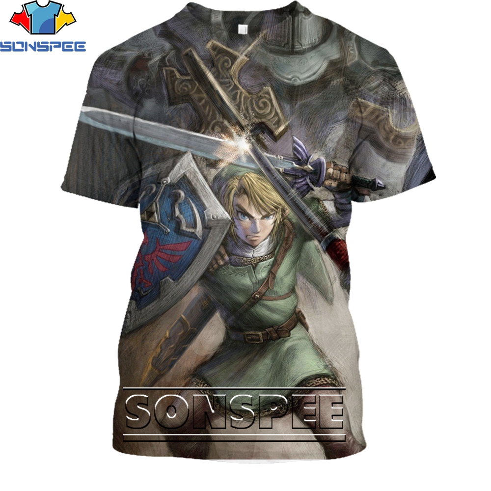 SONSPEE 3D DR Zelda Game Fashion Casual Loose Original Collar T shirt Men and Women Popular 5 - Zelda Plush