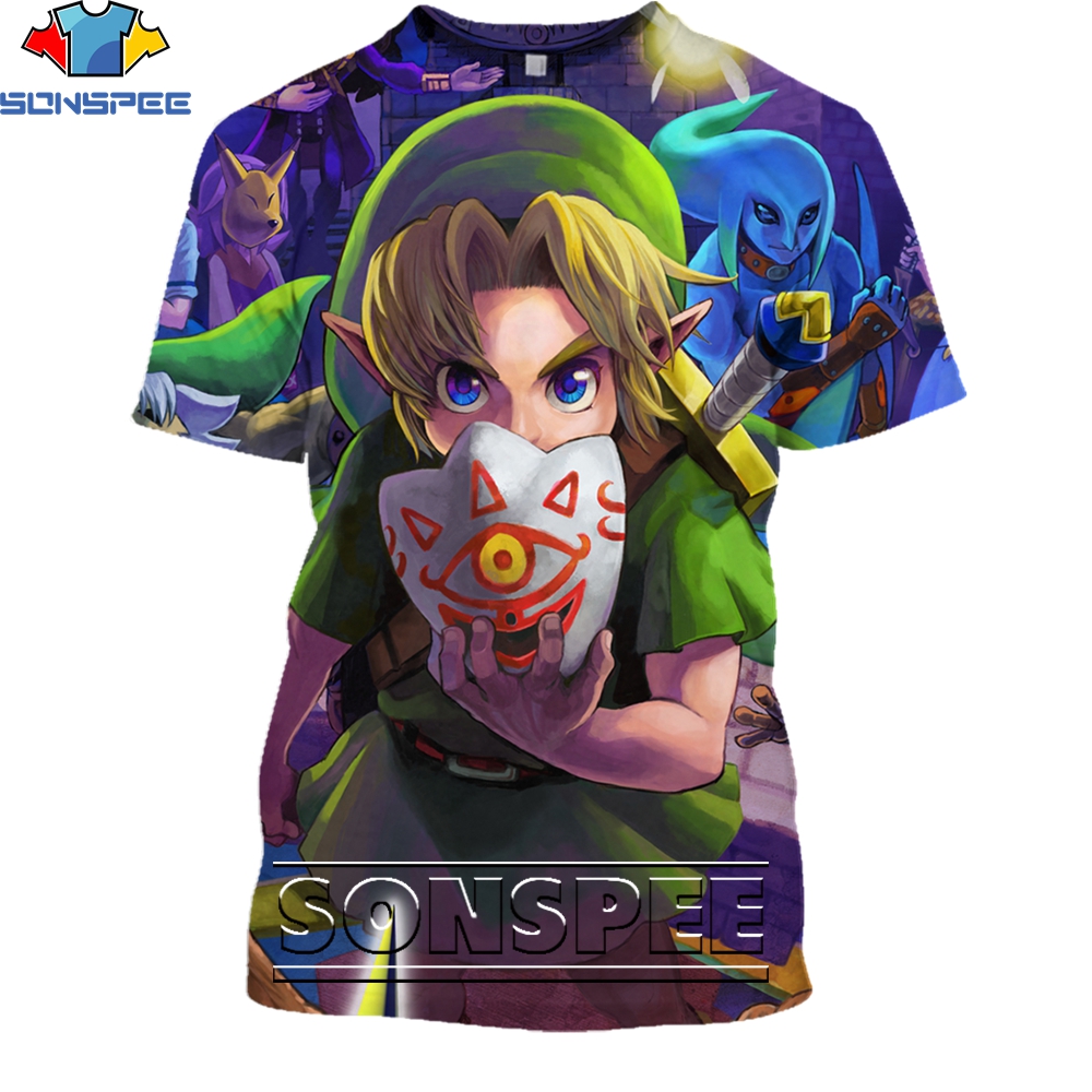 SONSPEE 3D DR Zelda Game Fashion Casual Loose Original Collar T shirt Men and Women Popular - Zelda Plush