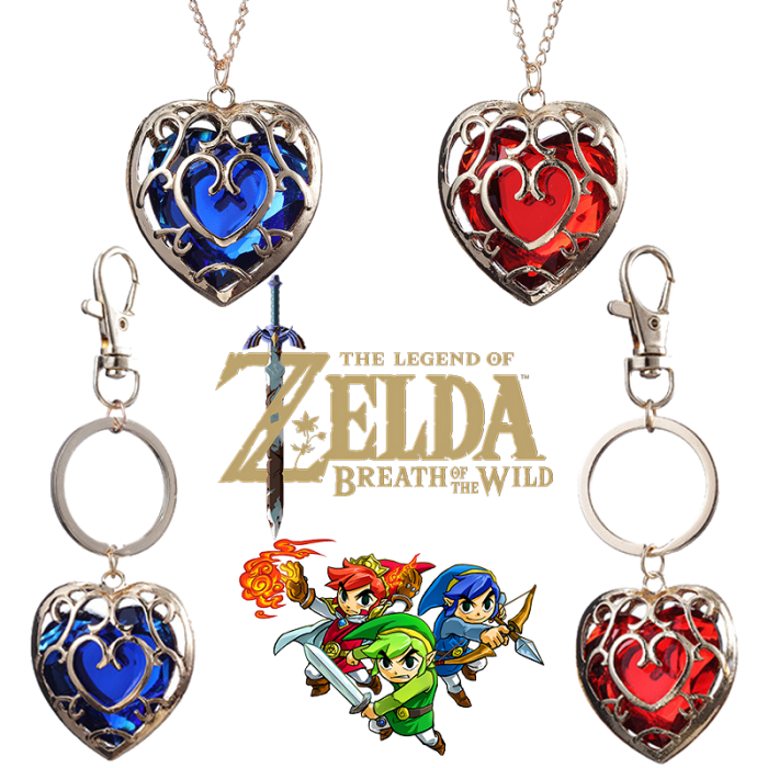 The Legend of Zelda Keychain Cartoon Tears of The Kingdom Cosplay Accessories Openwork Love Crystal Necklace - Zelda Plush