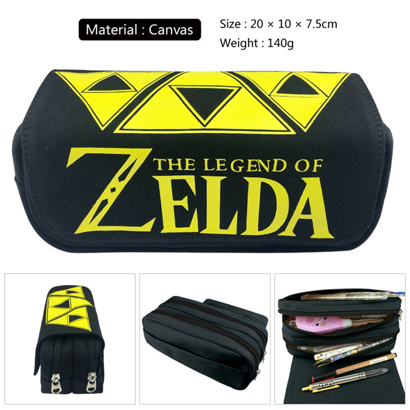 The Legend of Zelda Tears of the Kingdom Pencil Case Wallet Purse School Pen Zipper Canvas 2 - Zelda Plush