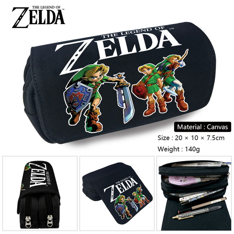 The Legend of Zelda Tears of the Kingdom Pencil Case Wallet Purse School Pen Zipper Canvas 4 - Zelda Plush