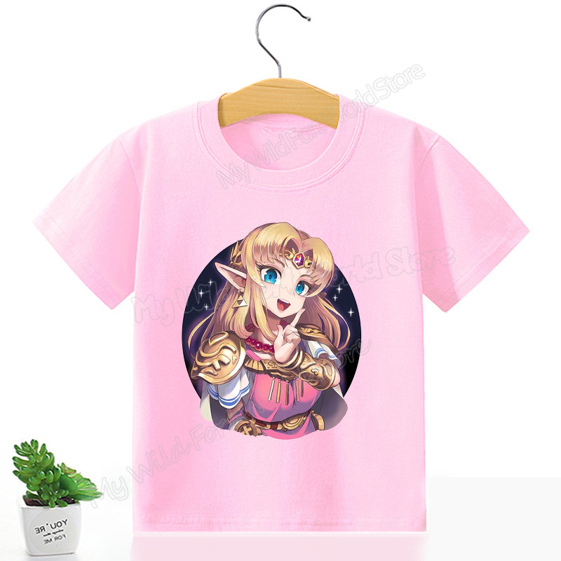 The Legend of Zeldas Kids T Shirt Princess Zelda Girl Clothes Pink Purple Cotton Tee Shirt - Zelda Plush